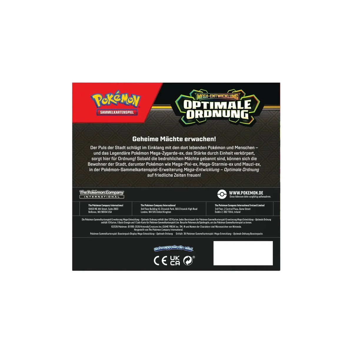 Pokémon Optimale Ordnung Display – Rückseite