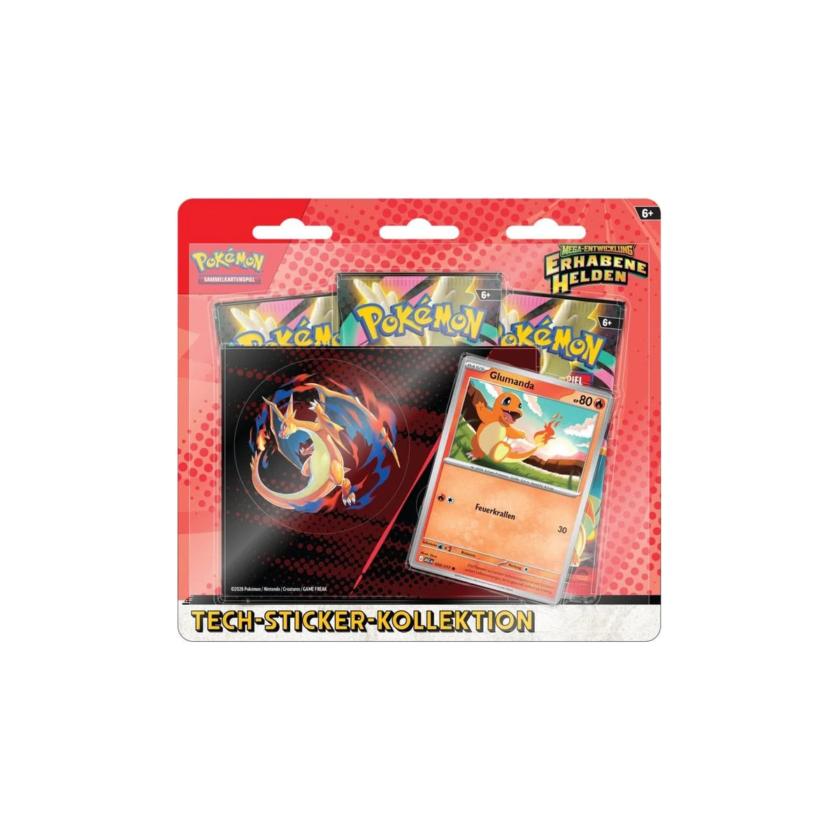 Pokémon Erhabene Helden Tech-Sticker-Kollektion – Glumanda