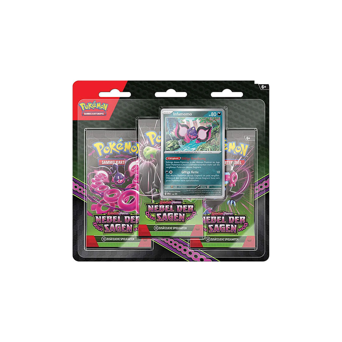 Pokémon Nebel der Sagen 3-Pack-Blister mit Infamomo-Promo