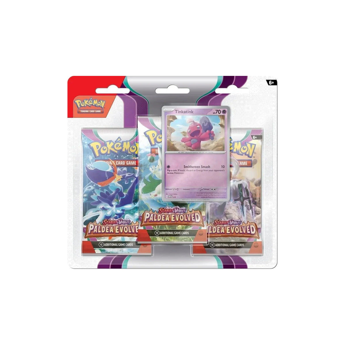 Pokémon Paldea Evolved 3-Pack-Blister Tinkatink Englisch Vorderseite