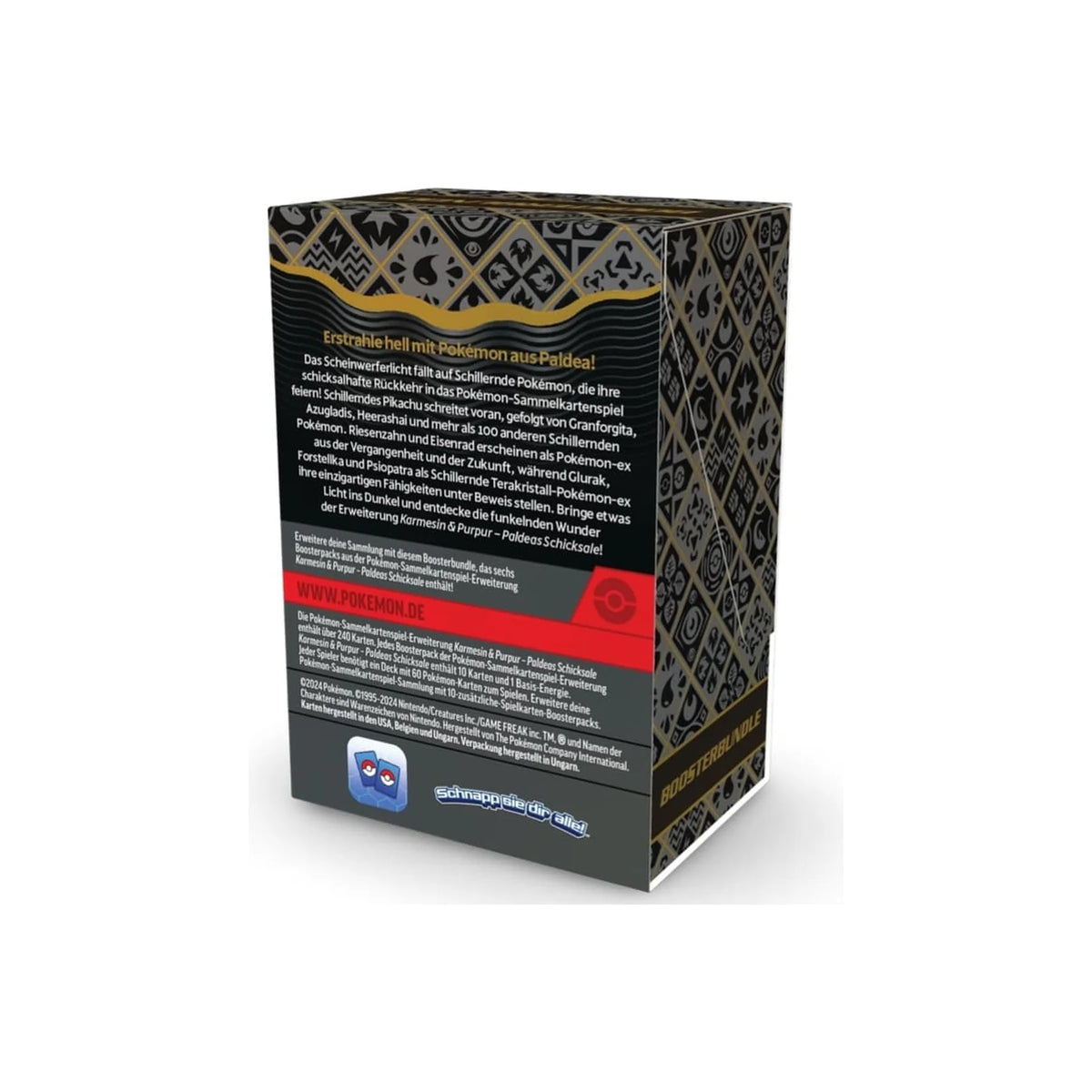 Paldeas Schicksale Booster Bundle, Rückseite der Verpackung