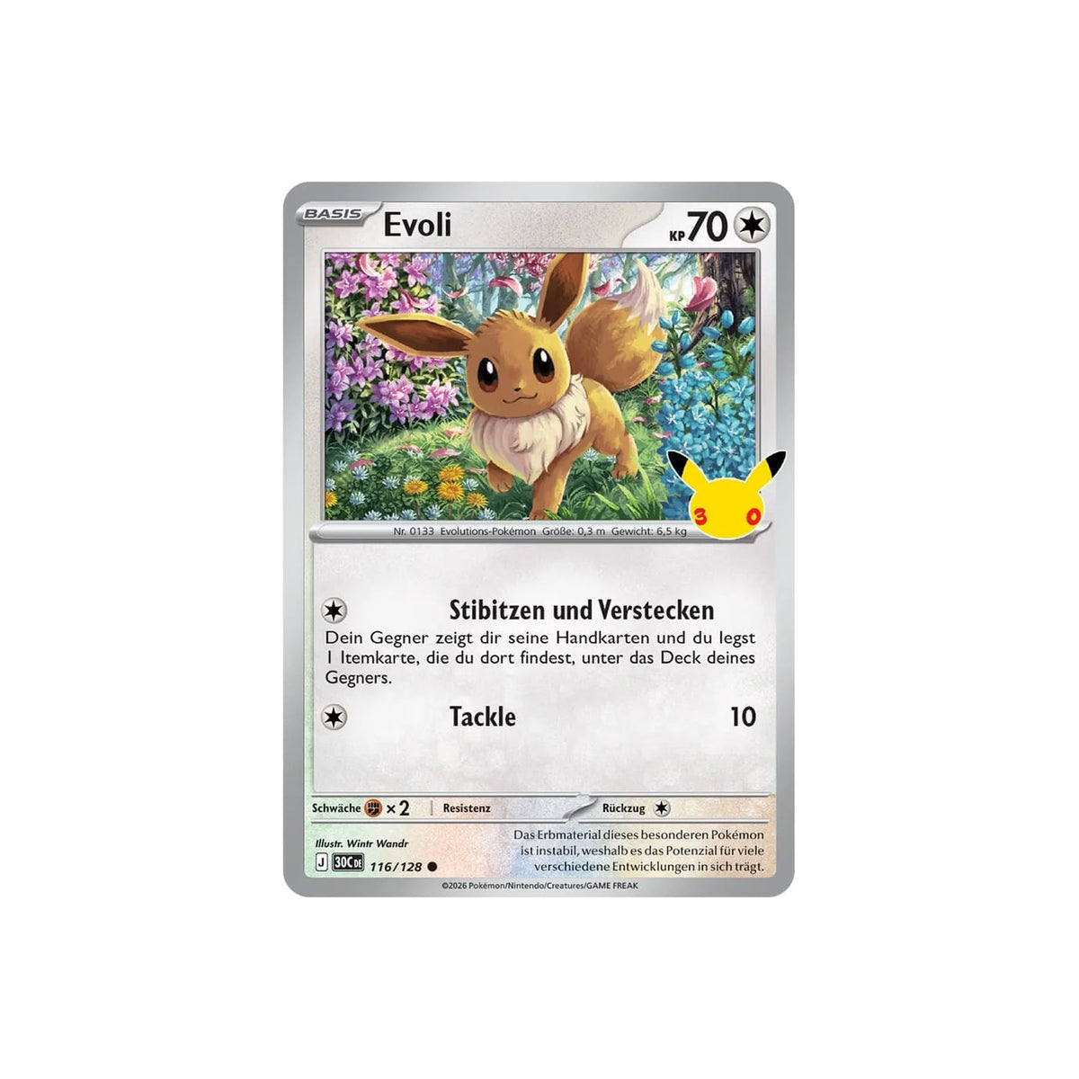 Holografische Evoli-Promo 116/128 aus dem 30 Jahre 2-Pack Blister