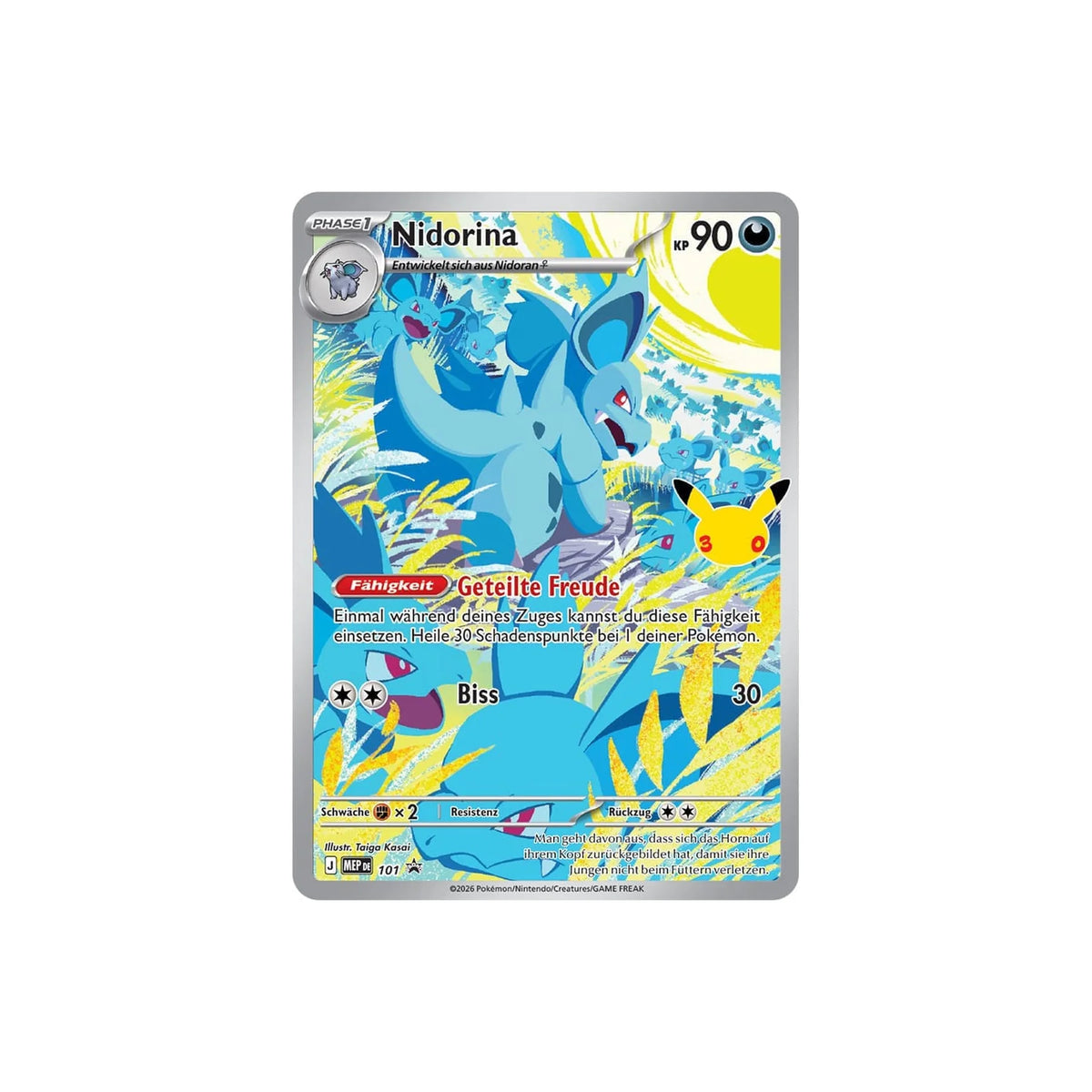 Nidorina Promokarte MEP 101 aus der 30 Jahre Top Trainer Box