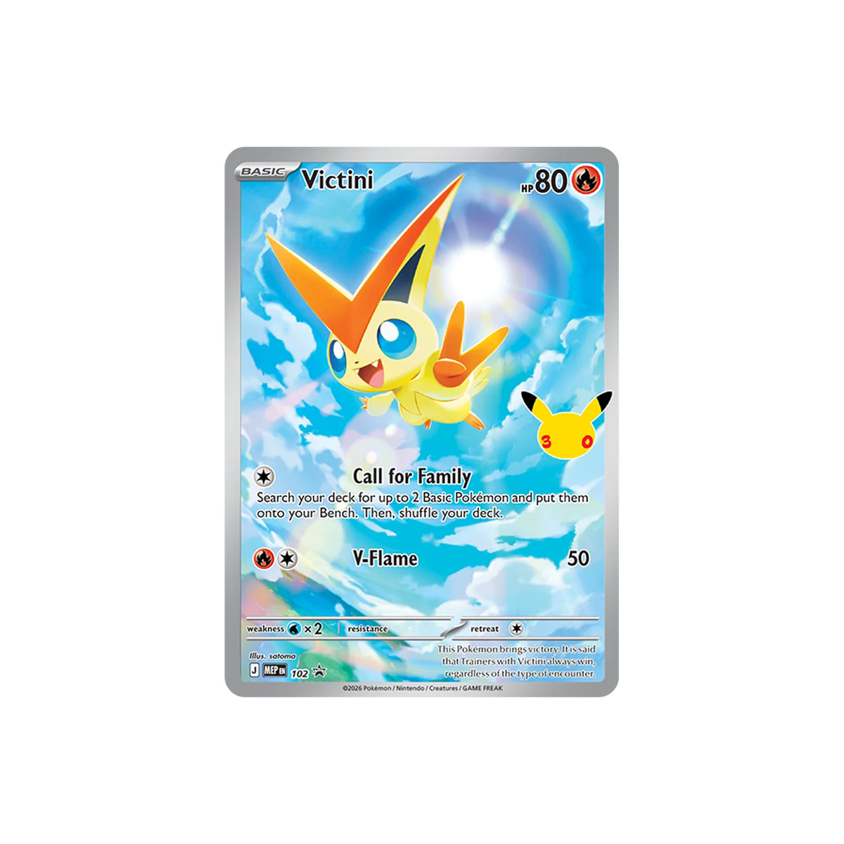 Pokémon 30th Celebration Battle Deck Espeon ex Victini-Promokarte
