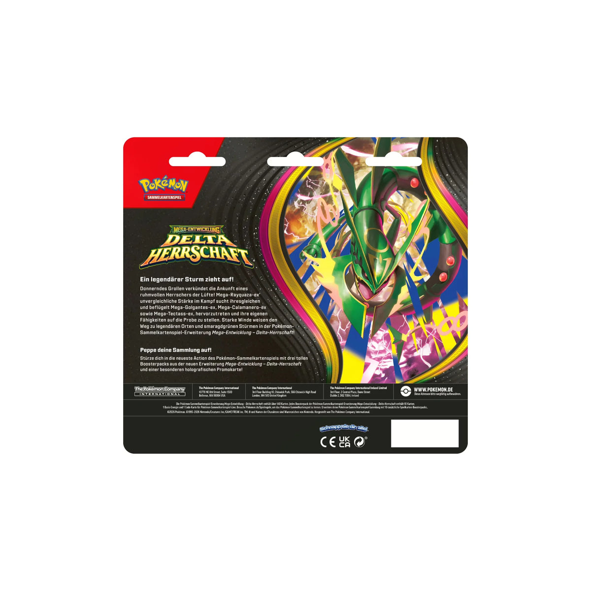Pokémon Delta-Herrschaft 3-Pack-Blister Jurob Rückseite