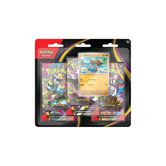 Pokémon Dunkelnacht 3-Pack-Blister Bithora Vorderseite
