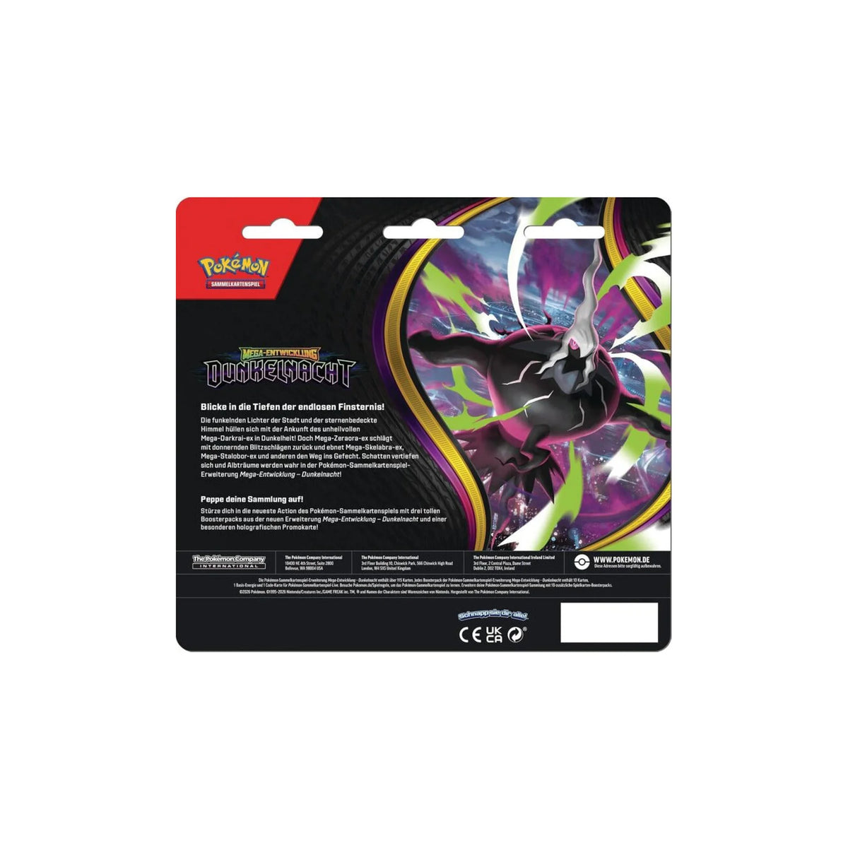 Pokémon Dunkelnacht 3-Pack-Blister Rückseite