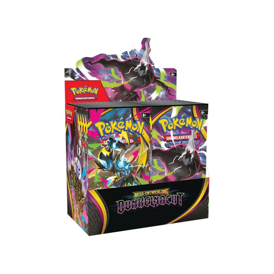 Pokémon Dunkelnacht Booster Display Vorderseite mit Mega-Darkrai-ex