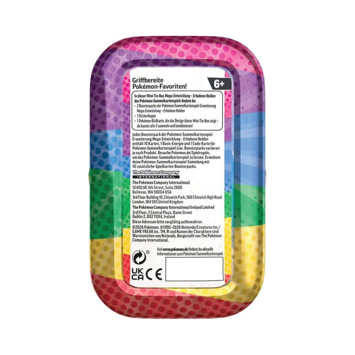 Erhabene Helden Mini-Tin-Box Rückseite