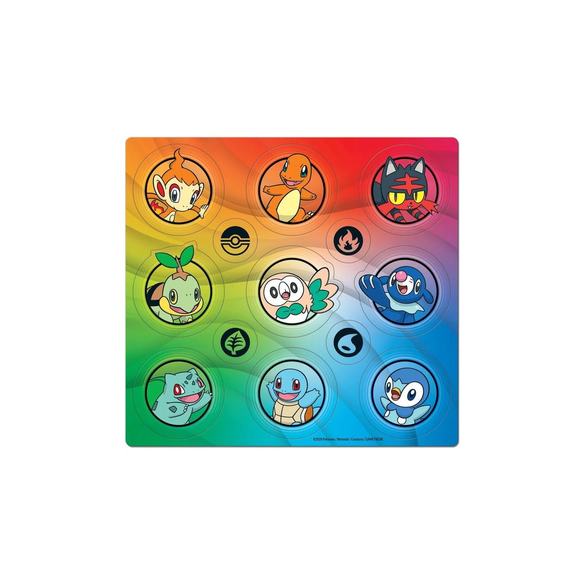 Stickerbogen der First Partner Collection Series 1 mit Starter-Pokémon
