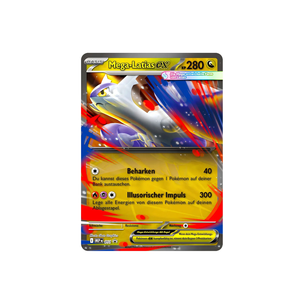 Mega-Latias-ex Promokarte MEP 011, deutscher Kartentext