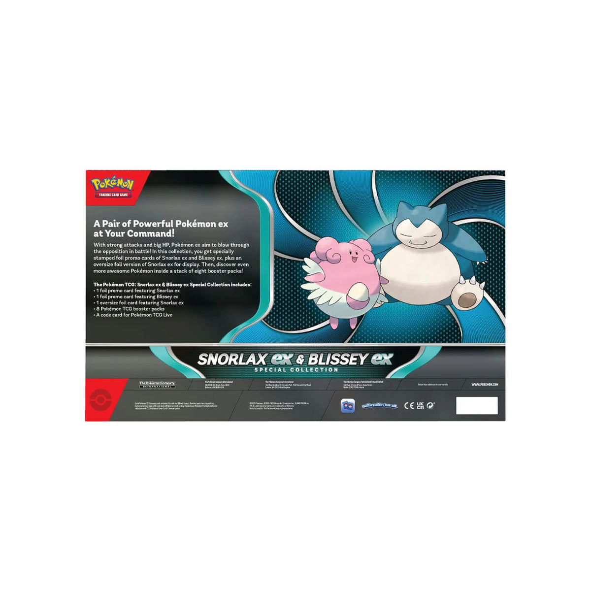 Snorlax ex & Blissey ex Special Collection Englisch, Rückseite der Box
