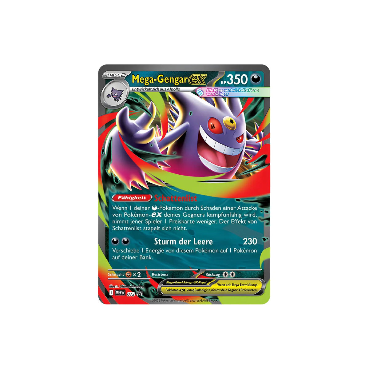Mega-Gengar-ex Promokarte aus der Tin-Box Mega-Mondschein