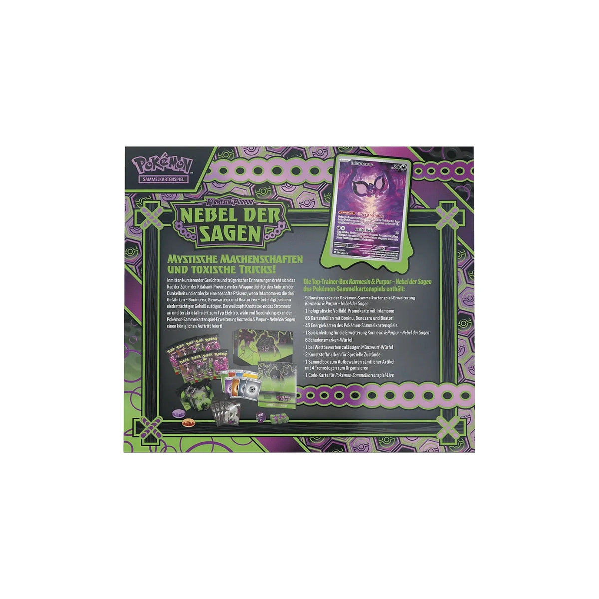 Pokémon Nebel der Sagen Top Trainer Box – Rückseite